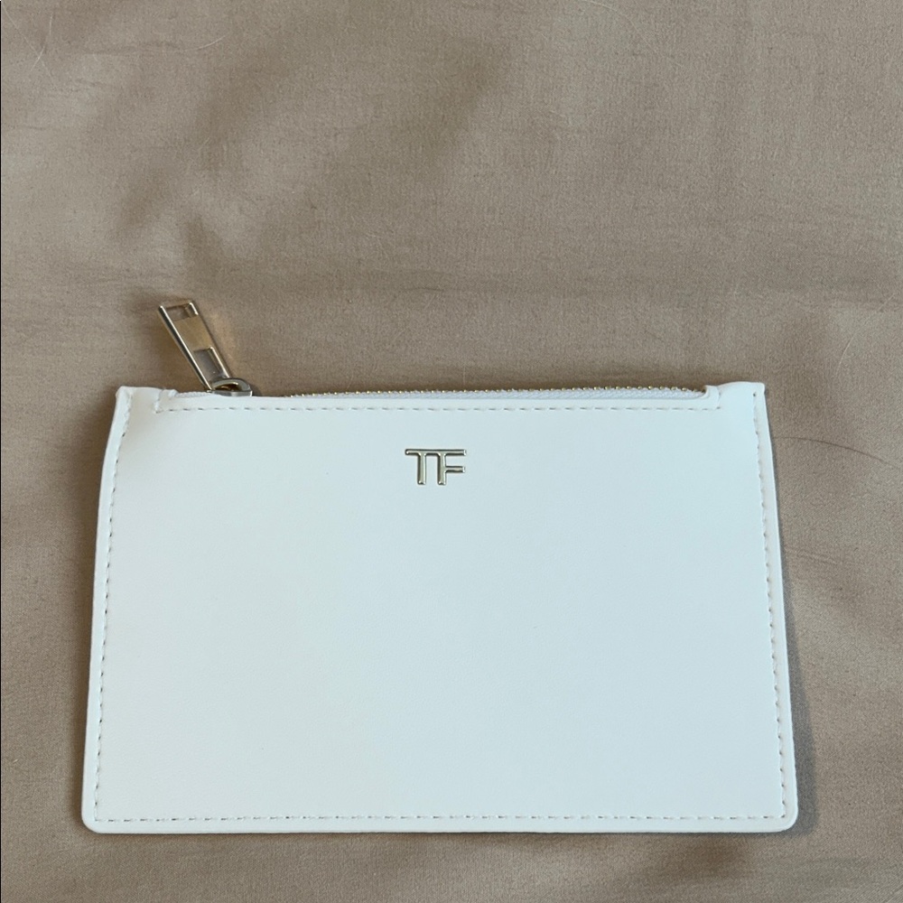 ✨ Tom Ford Beauty White GWP Zip Card Holder / Mini Pouch NEW in Box